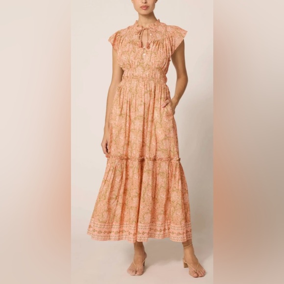 Cleobella Dresses & Skirts - NWT CLEOBELLA Indira Ruffle Tiered Cotton Dress Blush Pink Small